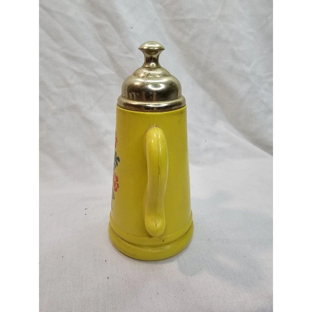 Avon Foam Bath Oil Empty Bottle Koffee Klatch Lilac Yellow Coffee Pot 5 Fl Oz